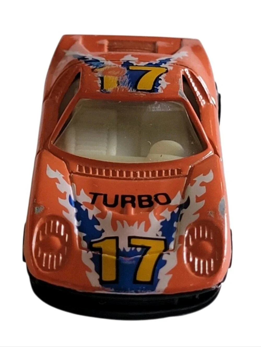 Yatming #17 Turbo Orange Lamborghini Miura Decal Tomica-sized Die-Cast 1:64 Toy.
